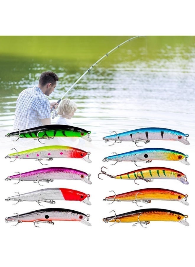 LuckyNov 10pcs Fishing Lures - Life-Like Swimbait, Minnow Hard Lure Bass Trout Baits Kit, Topwater Hard Baits Crankbait Swimbait for Saltwater Freshwater - Image 2